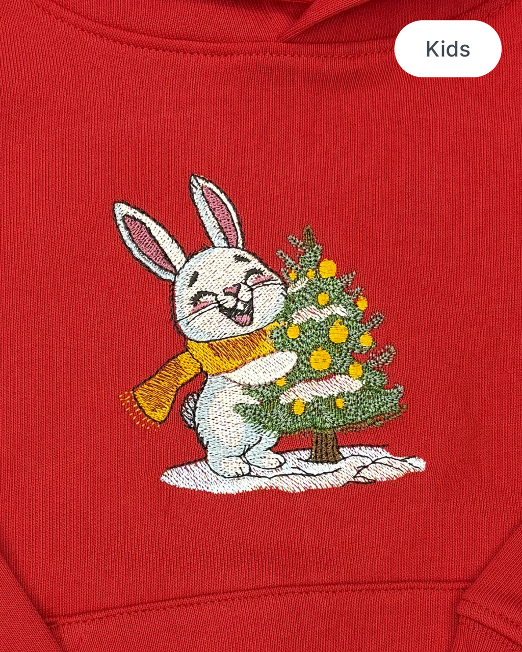 Kids' Bunny Christmas Hoodie – with Optional Personalisation