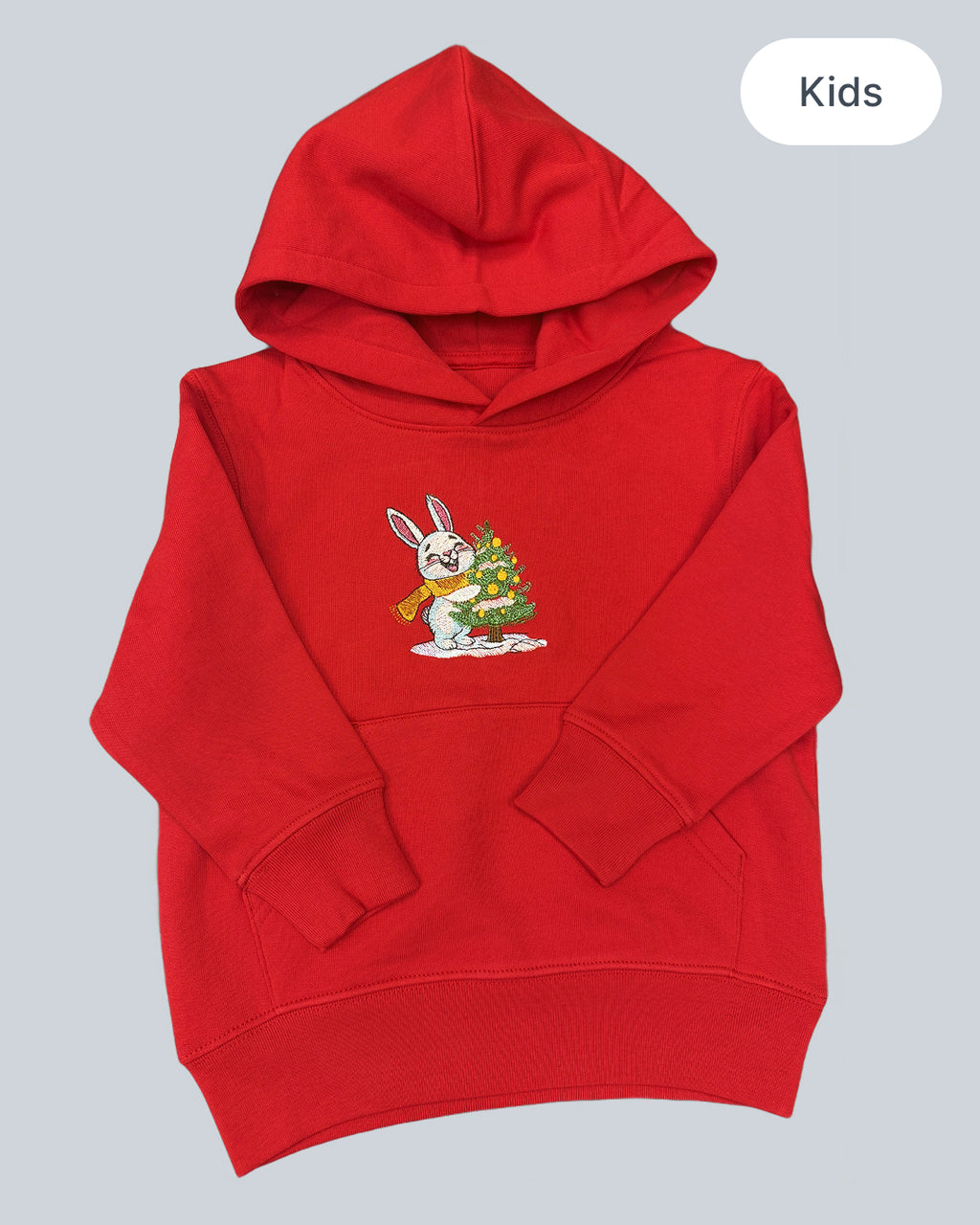 Kids' Bunny Christmas Hoodie – with Optional Personalisation