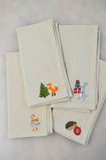 Christmas Woodland Napkins with Embroidered Names