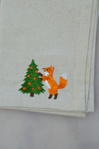 Christmas Woodland Napkins with Embroidered Names