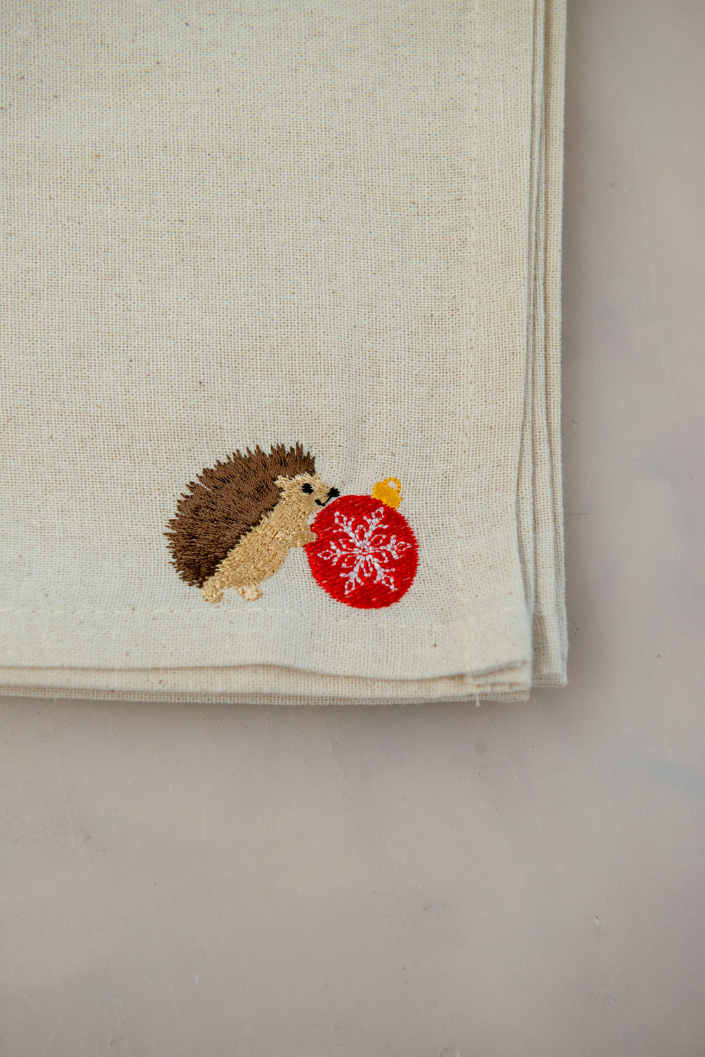 Christmas Woodland Napkins with Embroidered Names