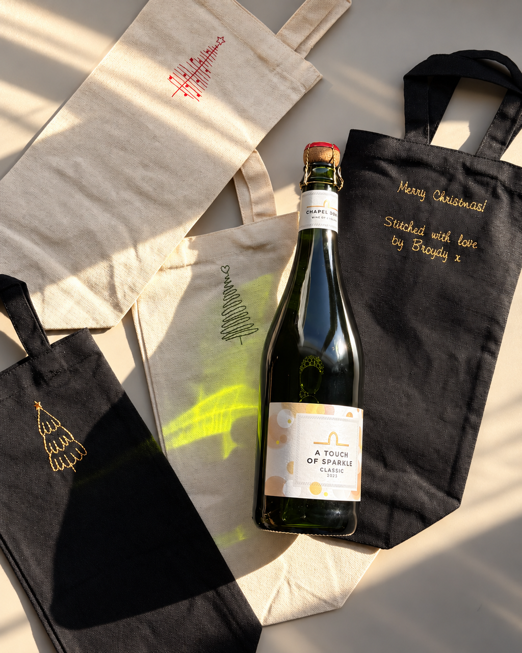 Embroidered Wine Bag – with Optional Personalisation