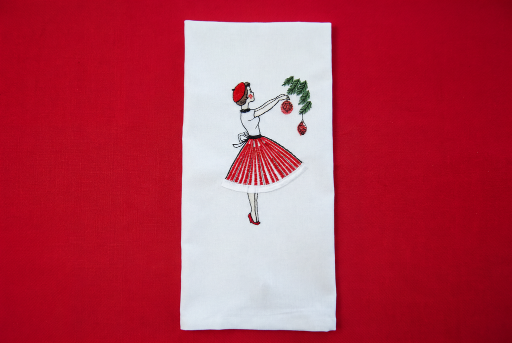 1950s Christmas Tea Towels – with Optional Personalisation