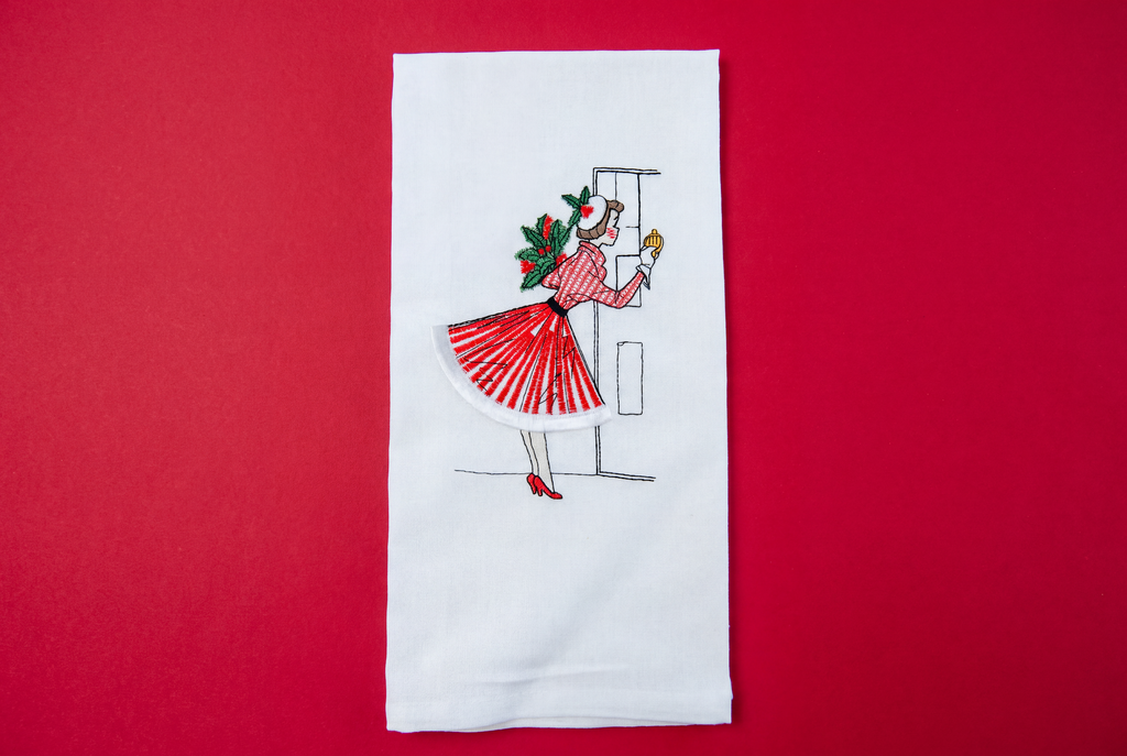 1950s Christmas Tea Towels – with Optional Personalisation